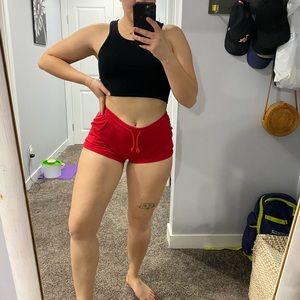 Red lounge/sleepwear booty shorts
